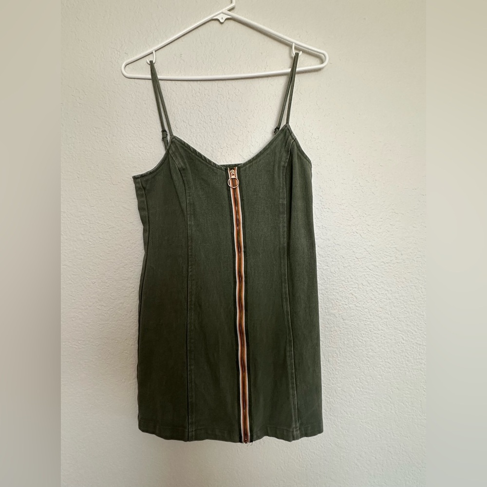 Kendall & Kylie Olive Green Mini Dress